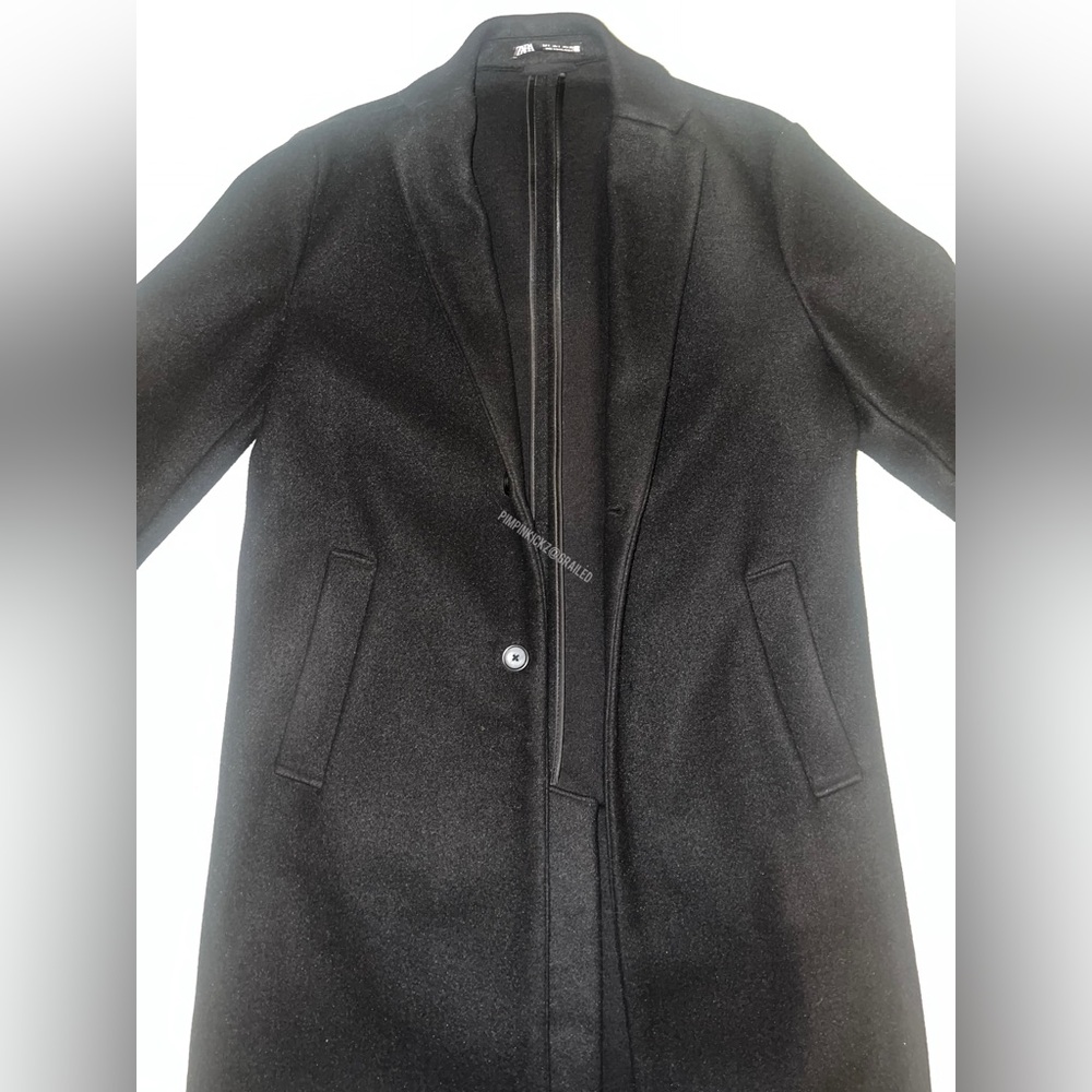 Mens Zara wool blend overcoat